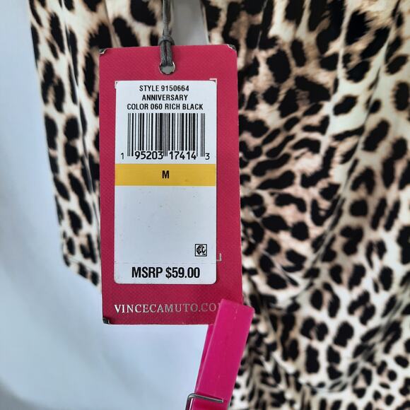 Vince Camuto Leopard Print V-Neck Top - Picture 9 of 9